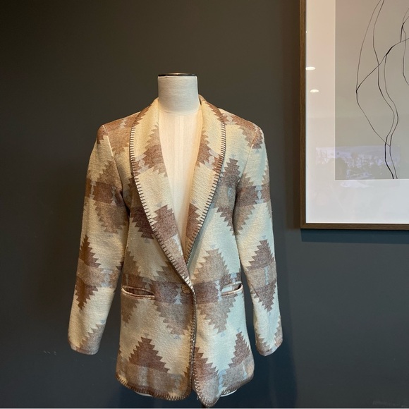 Vintage David Paul New York Geometric Patterned Women's Jacket Blazer - Picture 1 of 6